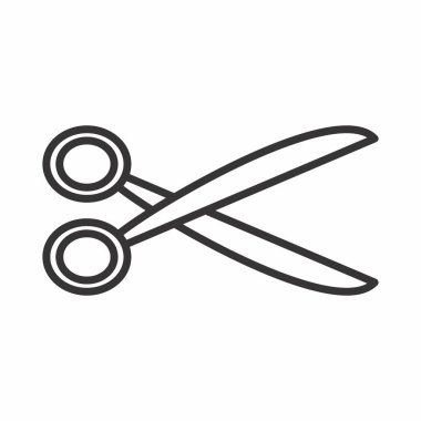 Makas Simge Vektörü - Satır Biçimi - basit illüstrasyon. Düzenlenebilir felç. Tasarım şablonu vektörü. Tasarım biçimi tasarımı. Vektör grafik illüstrasyonu