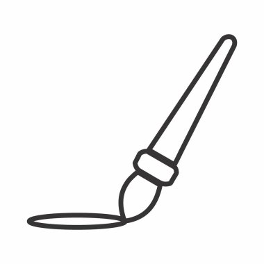 Fırça ve Mürekkebin Simge Vektörü - Satır Biçimi - basit illüstrasyon. Düzenlenebilir felç. Tasarım şablonu vektörü. Tasarım biçimi tasarımı. Vektör grafik illüstrasyonu
