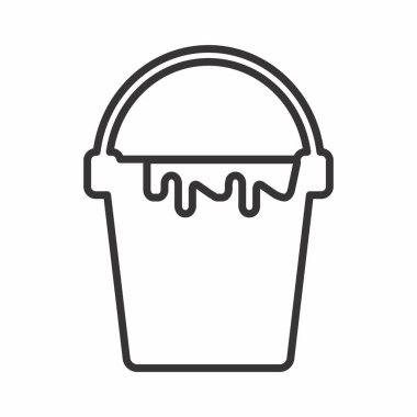 Mürekkep Kovası 'nın Simge Vektörü - Satır Biçimi - basit illüstrasyon. Düzenlenebilir felç. Tasarım şablonu vektörü. Tasarım biçimi tasarımı. Vektör grafik illüstrasyonu