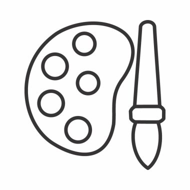 Mürekkep Paleti 'nin Simge Vektörü - Satır Stili - basit illüstrasyon. Düzenlenebilir felç. Tasarım şablonu vektörü. Tasarım biçimi tasarımı. Vektör grafik illüstrasyonu