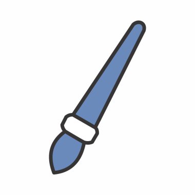 Fırçanın Simge Vektörü - Koyu Mavi Stil - basit bir illüstrasyon. Düzenlenebilir felç. Tasarım şablonu vektörü. Tasarım biçimi tasarımı. Vektör grafik illüstrasyonu