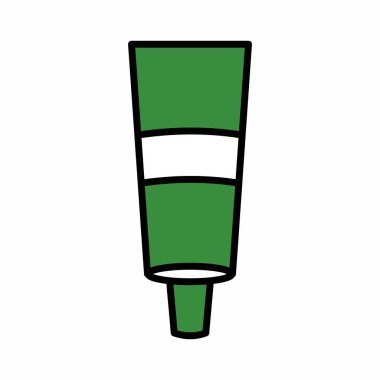 Boyama Boyasının Simge Vektörü - Sarı Ay Biçimi - basit illüstrasyon. Düzenlenebilir felç. Tasarım şablonu vektörü. Tasarım biçimi tasarımı. Vektör grafik illüstrasyonu