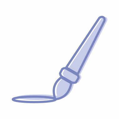 Fırça ve Mürekkebin Simge Vektörü - Mavi İkizler Tarzı - basit illüstrasyon. Düzenlenebilir felç. Tasarım şablonu vektörü. Tasarım biçimi tasarımı. Vektör grafik illüstrasyonu