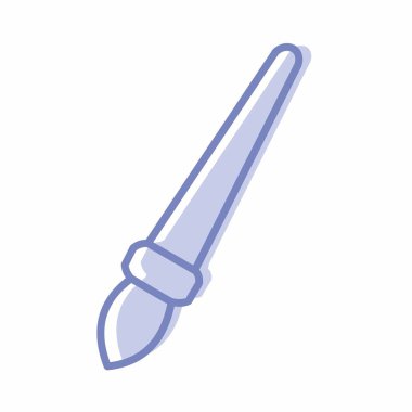 Fırça 'nın Simge Vektörü - Mavi İkizler Tarzı - basit illüstrasyon. Düzenlenebilir felç. Tasarım şablonu vektörü. Tasarım biçimi tasarımı. Vektör grafik illüstrasyonu