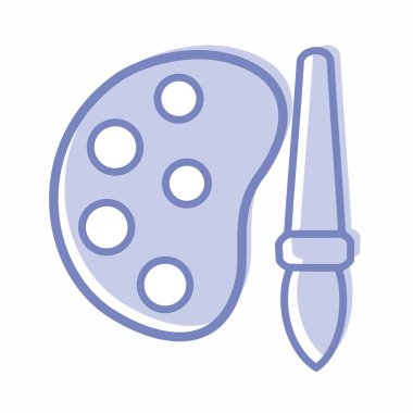 Mürekkep Paleti 'nin Simge Vektörü - Mavi İkiz Tarzı - basit bir illüstrasyon. Düzenlenebilir felç. Tasarım şablonu vektörü. Tasarım biçimi tasarımı. Vektör grafik illüstrasyonu