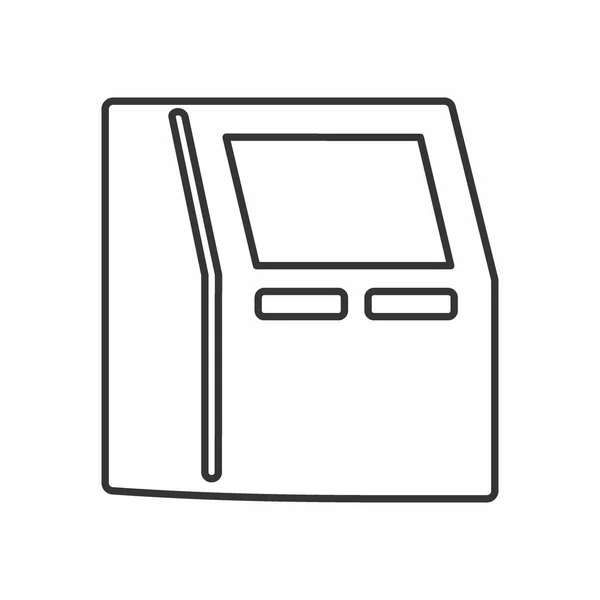 Vector Graphic Atm Machine Line Style Simple Illustration Editable Stroke — Stock Vector
