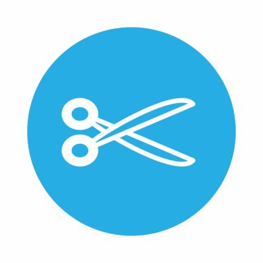 Makasların Simge Vektörü - Mavi Tek Renk Biçimi - basit illüstrasyon. Düzenlenebilir felç. Tasarım şablonu vektörü. Tasarım biçimi tasarımı. Vektör grafik illüstrasyonu