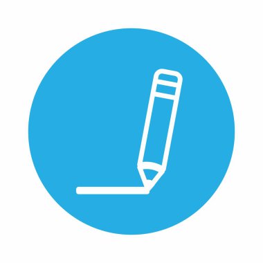 Kalemin Simge Vektörü - Mavi Tek Renk Biçimi - basit illüstrasyon. Düzenlenebilir felç. Tasarım şablonu vektörü. Tasarım biçimi tasarımı. Vektör grafik illüstrasyonu