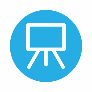 Canvas 'ın Simge Vektörü - Mavi Tek Renk Biçimi - basit illüstrasyon. Düzenlenebilir felç. Tasarım şablonu vektörü. Tasarım biçimi tasarımı. Vektör grafik illüstrasyonu