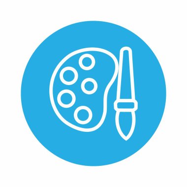 Mürekkep Paleti 'nin Simge Vektörü - Mavi Tek Renk Biçimi - basit illüstrasyon. Düzenlenebilir felç. Tasarım şablonu vektörü. Tasarım biçimi tasarımı. Vektör grafik illüstrasyonu