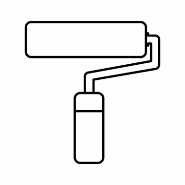 Boya Roller 'ın Simge Vektörü - Satır Biçimi - basit illüstrasyon. Düzenlenebilir felç. Tasarım şablonu vektörü. Tasarım biçimi tasarımı. Vektör grafik illüstrasyonu