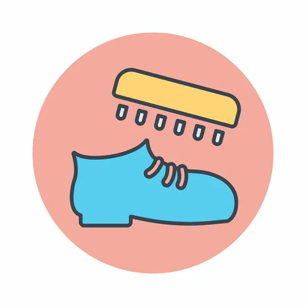 Gráfico Vectorial Pulido Zapatos Color Mate Style Ilustración Simple Derrame — Vector de stock