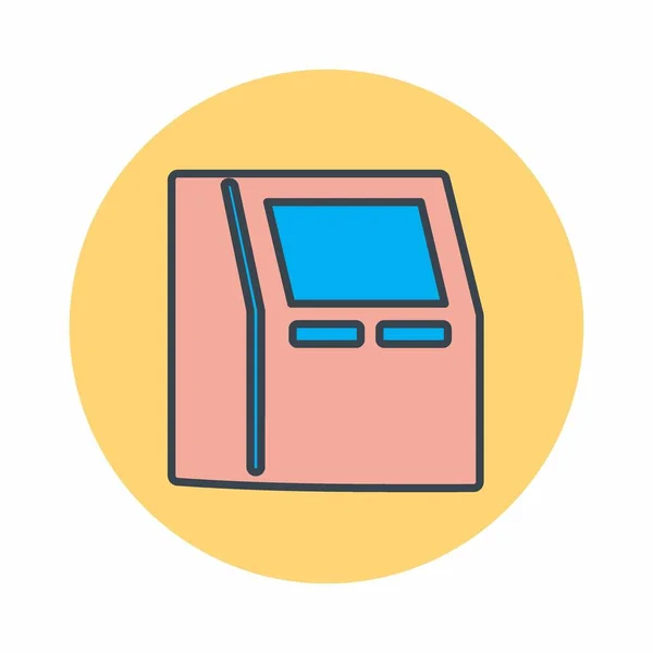 Gráfico Vetorial Máquina Atm Estilo Companheiro Cor Ilustração Simples Avc —  Vetores de Stock