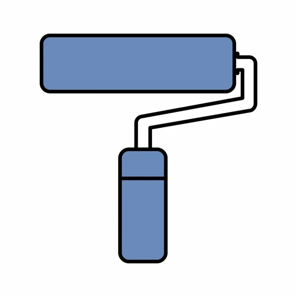Boya Roller Simge Vektörü Koyu Mavi Stil Basit Illüstrasyon Düzenlenebilir — Stok Vektör