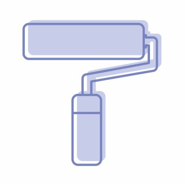 Boya Pateninin Simge Vektörü - Mavi İkizler Tarzı - basit bir illüstrasyon. Düzenlenebilir felç. Tasarım şablonu vektörü. Tasarım biçimi tasarımı. Vektör grafik illüstrasyonu