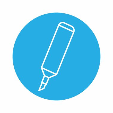 İşaretleyicinin Simge Vektörü - Mavi Tek Renk Biçimi - basit illüstrasyon. Düzenlenebilir felç. Tasarım şablonu vektörü. Tasarım biçimi tasarımı. Vektör grafik illüstrasyonu