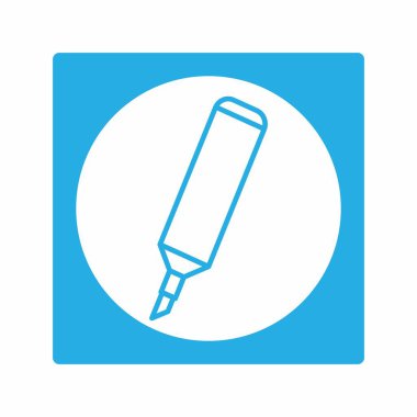 İşaretleyicinin Simge Vektörü - Beyaz Ay Biçimi - basit illüstrasyon. Düzenlenebilir felç. Tasarım şablonu vektörü. Tasarım biçimi tasarımı. Vektör grafik illüstrasyonu