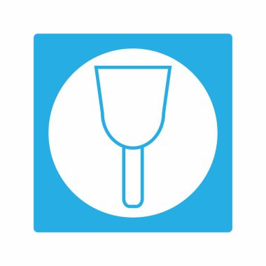 Duvar Alçı Aracının Simge Vektörü - Beyaz Ay Biçimi - basit illüstrasyon. Düzenlenebilir felç. Tasarım şablonu vektörü. Tasarım biçimi tasarımı. Vektör grafik illüstrasyonu