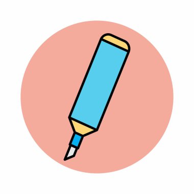 İşaretleyicinin Simge Vektörü - Renk Eşi Biçimi - basit illüstrasyon. Düzenlenebilir felç. Tasarım şablonu vektörü. Tasarım biçimi tasarımı. Vektör grafik illüstrasyonu