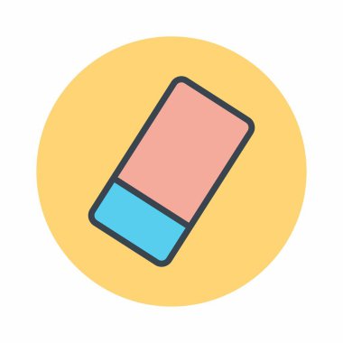 Silginin Simge Vektörü - Renk Eşi Biçimi - basit illüstrasyon. Düzenlenebilir felç. Tasarım şablonu vektörü. Tasarım biçimi tasarımı. Vektör grafik illüstrasyonu