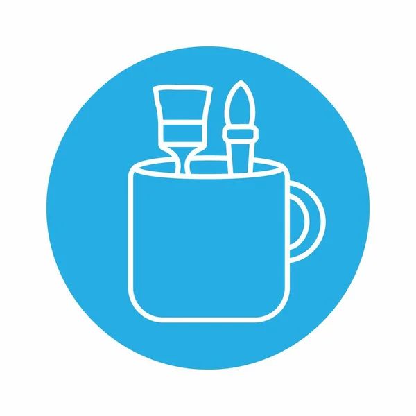 Icon Vector Mug Design Tools Blue Monochrome Style Einfache Illustration — Stockvektor