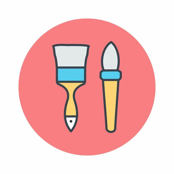 Icon Vector Paint Brushes Color Mate Style Простая Иллюстрация Редактируемый — стоковый вектор