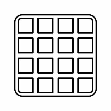 Izgara - Satır Biçimi Simgesi - Basit illüstrasyon. Düzenlenebilir felç. Tasarım şablonu vektörü. Tasarım biçimi tasarımı. Vektör grafik illüstrasyonu