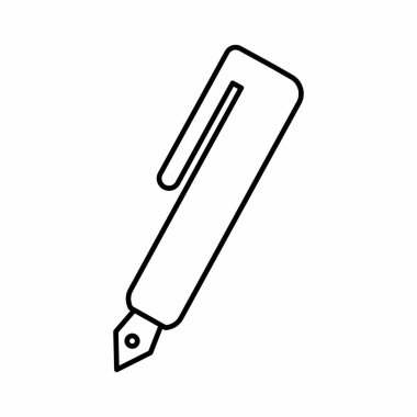 Dolma Kalemin Simge Vektörü - Satır Biçimi - basit illüstrasyon. Düzenlenebilir felç. Tasarım şablonu vektörü. Tasarım biçimi tasarımı. Vektör grafik illüstrasyonu