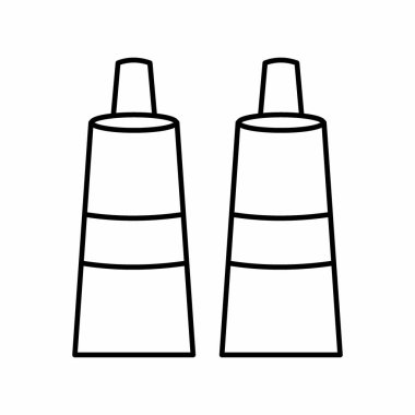 Boya tüplerinin simge vektörü - Satır Biçimi - basit bir çizim. Düzenlenebilir felç. Tasarım şablonu vektörü. Tasarım biçimi tasarımı. Vektör grafik illüstrasyonu