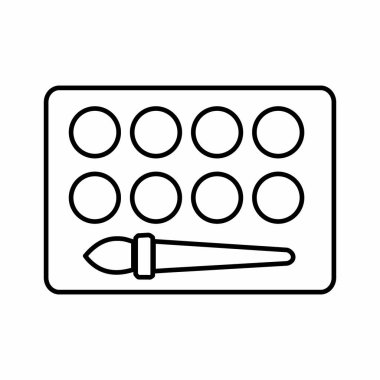 Boya Kutusunun Simge Vektörü - Satır Biçimi - basit illüstrasyon. Düzenlenebilir felç. Tasarım şablonu vektörü. Tasarım biçimi tasarımı. Vektör grafik illüstrasyonu