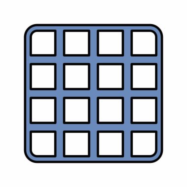 Izgaranın Simge Vektörü - Koyu Mavi Biçim - basit bir illüstrasyon. Düzenlenebilir felç. Tasarım şablonu vektörü. Tasarım biçimi tasarımı. Vektör grafik illüstrasyonu