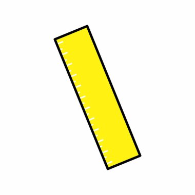 Cetvel Simge Vektörü - Sarı Ay Biçimi - basit bir illüstrasyon. Düzenlenebilir felç. Tasarım şablonu vektörü. Tasarım biçimi tasarımı. Vektör grafik illüstrasyonu