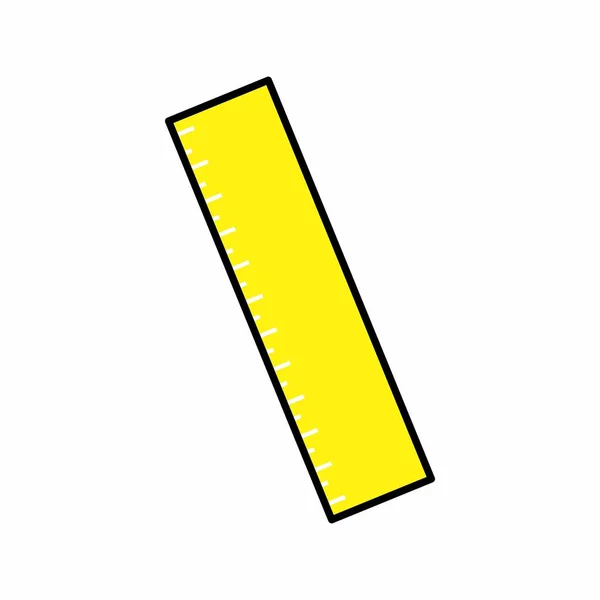 Icon Vector Ruler Yellow Moon Style Απλή Απεικόνιση Επεξεργάσιμο Εγκεφαλικό — Διανυσματικό Αρχείο