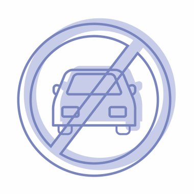 Park Yok 'un Vektör Grafiği - İkiz Biçimi - basit bir illüstrasyon. Düzenlenebilir felç. Tasarım şablonu vektörü. Tasarım biçimi tasarımı. Vektör grafik illüstrasyonu