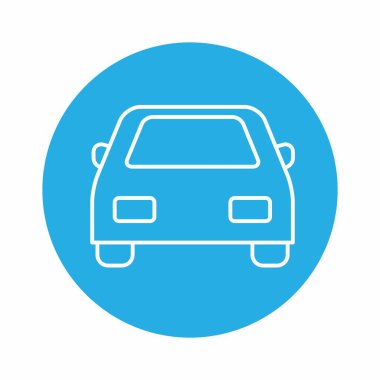 Arabanın Vektör Grafiği - Mavi Tek Renk Biçimi - basit bir illüstrasyon. Düzenlenebilir felç. Tasarım şablonu vektörü. Tasarım biçimi tasarımı. Vektör grafik illüstrasyonu