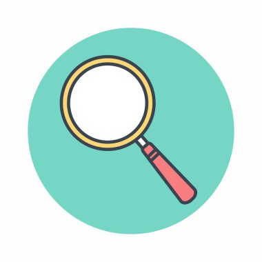 Büyütecin Simge Vektörü - Renk Eşi Biçimi - basit gösterim. Düzenlenebilir felç. Tasarım şablonu vektörü. Tasarım biçimi tasarımı. Vektör grafik illüstrasyonu