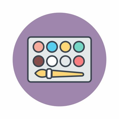 Boya Kutusunun Simge Vektörü - Renk Eşi Biçimi - basit illüstrasyon. Düzenlenebilir felç. Tasarım şablonu vektörü. Tasarım biçimi tasarımı. Vektör grafik illüstrasyonu