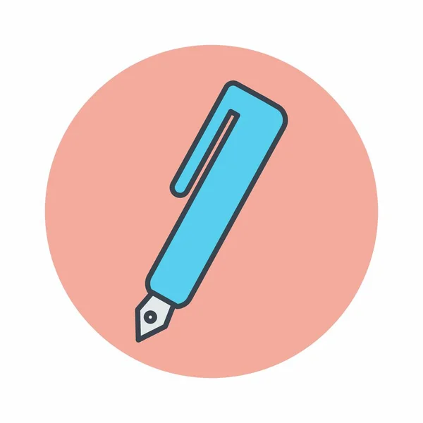Icon Vector Fountain Pen Color Mate Style Simple Illustration Editable — ストックベクタ