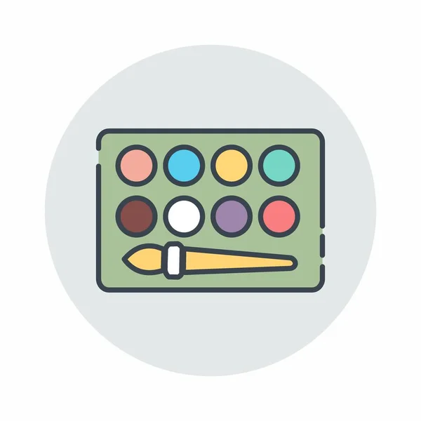 Icono Vector Caja Pinturas Estilo Corte Línea Ilustración Simple Derrame — Archivo Imágenes Vectoriales