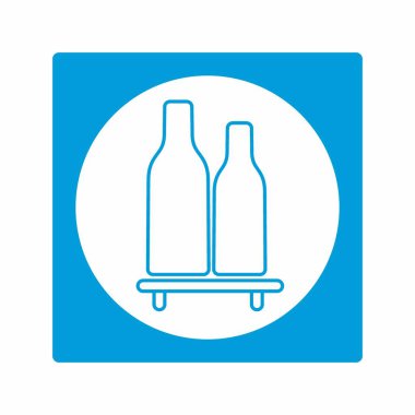 Şişe rafının Vektör Grafiği - Beyaz Ay Biçimi - basit bir illüstrasyon. Düzenlenebilir felç. Tasarım şablonu vektörü. Tasarım biçimi tasarımı. Vektör grafik illüstrasyonu