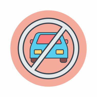 Park Yok 'un Vektör Grafiği - Renk Eşi Biçimi - basit illüstrasyon. Düzenlenebilir felç. Tasarım şablonu vektörü. Tasarım biçimi tasarımı. Vektör grafik illüstrasyonu