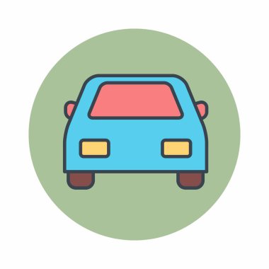 Arabanın Vektör Grafiği - Renk Eşi Biçimi - basit bir illüstrasyon. Düzenlenebilir felç. Tasarım şablonu vektörü. Tasarım biçimi tasarımı. Vektör grafik illüstrasyonu