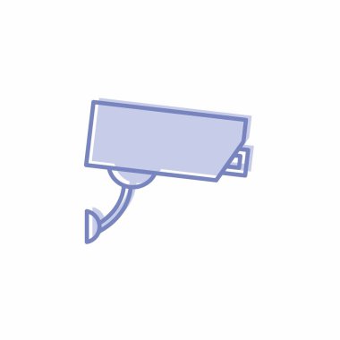 Mobese kamerasının vektör grafiği - Mavi İkizler Biçimi - basit illüstrasyon. Düzenlenebilir felç. Tasarım şablonu vektörü. Tasarım biçimi tasarımı. Vektör grafik illüstrasyonu