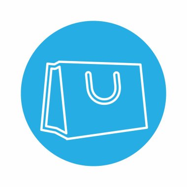 Elle Taşıma Torbası - Mavi Tek Renk Biçimi - basit bir illüstrasyon. Düzenlenebilir felç. Tasarım şablonu vektörü. Tasarım biçimi tasarımı. Vektör grafik illüstrasyonu