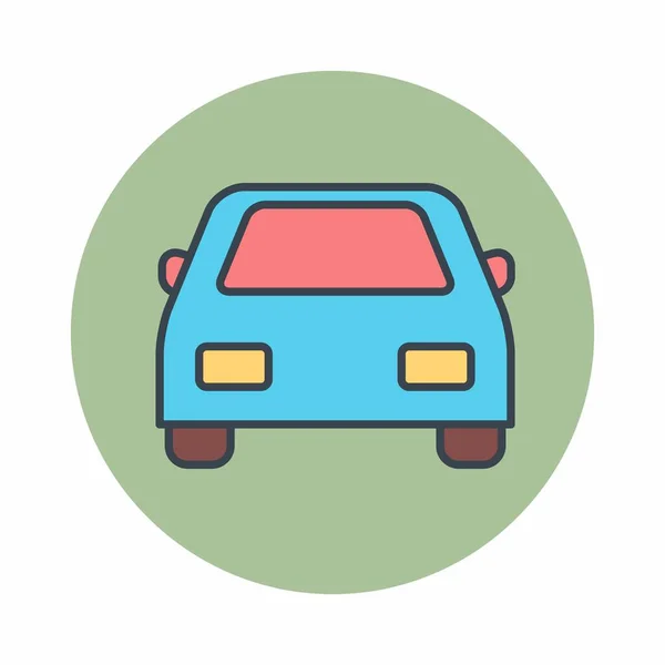 Gráfico Vectorial Del Coche Color Mate Style Ilustración Simple Derrame — Vector de stock