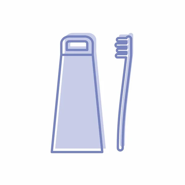 Vector Graphic Tandenborstel Tandpasta Blue Twins Style — Stockvector