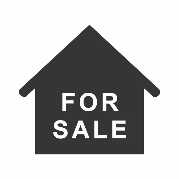 Vector Gráfico Sale House Black Style Ilustração Simples Avc Editável — Vetor de Stock