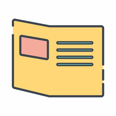 Menü Kitabı 'nın Vektör Grafiği - Satır Kesimi Biçimi - basit bir illüstrasyon. Düzenlenebilir felç. Tasarım şablonu vektörü. Tasarım biçimi tasarımı. Vektör grafik illüstrasyonu