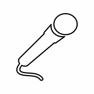 Mikrofon - Satır Biçimi - Basit illüstrasyonun Vektör Grafiği. Düzenlenebilir felç. Tasarım şablonu vektörü. Tasarım biçimi tasarımı. Vektör grafik illüstrasyonu