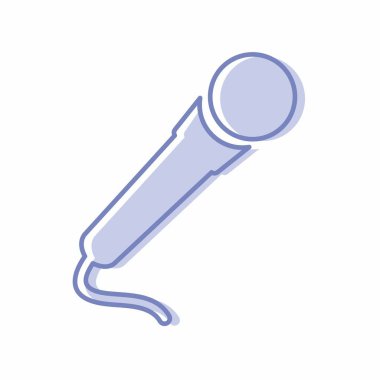 Mikrofon - İkiz Biçimli - basit illüstrasyonun Vektör Grafiği. Düzenlenebilir felç. Tasarım şablonu vektörü. Tasarım biçimi tasarımı. Vektör grafik illüstrasyonu